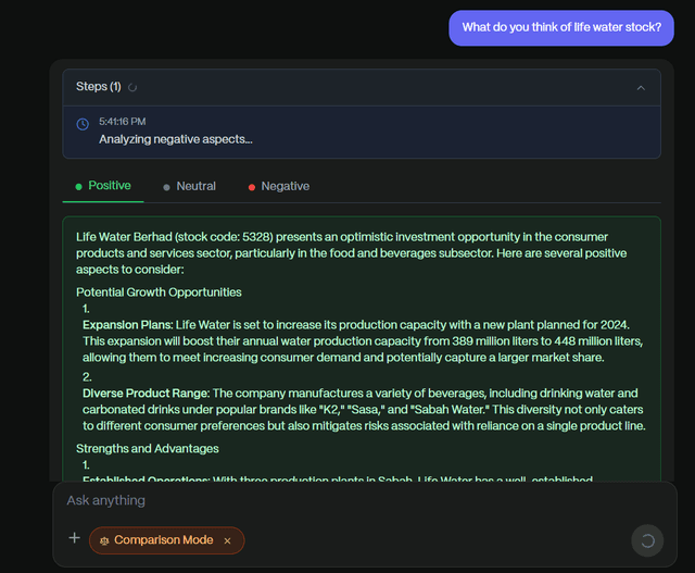 AI Chat Comparison Mode